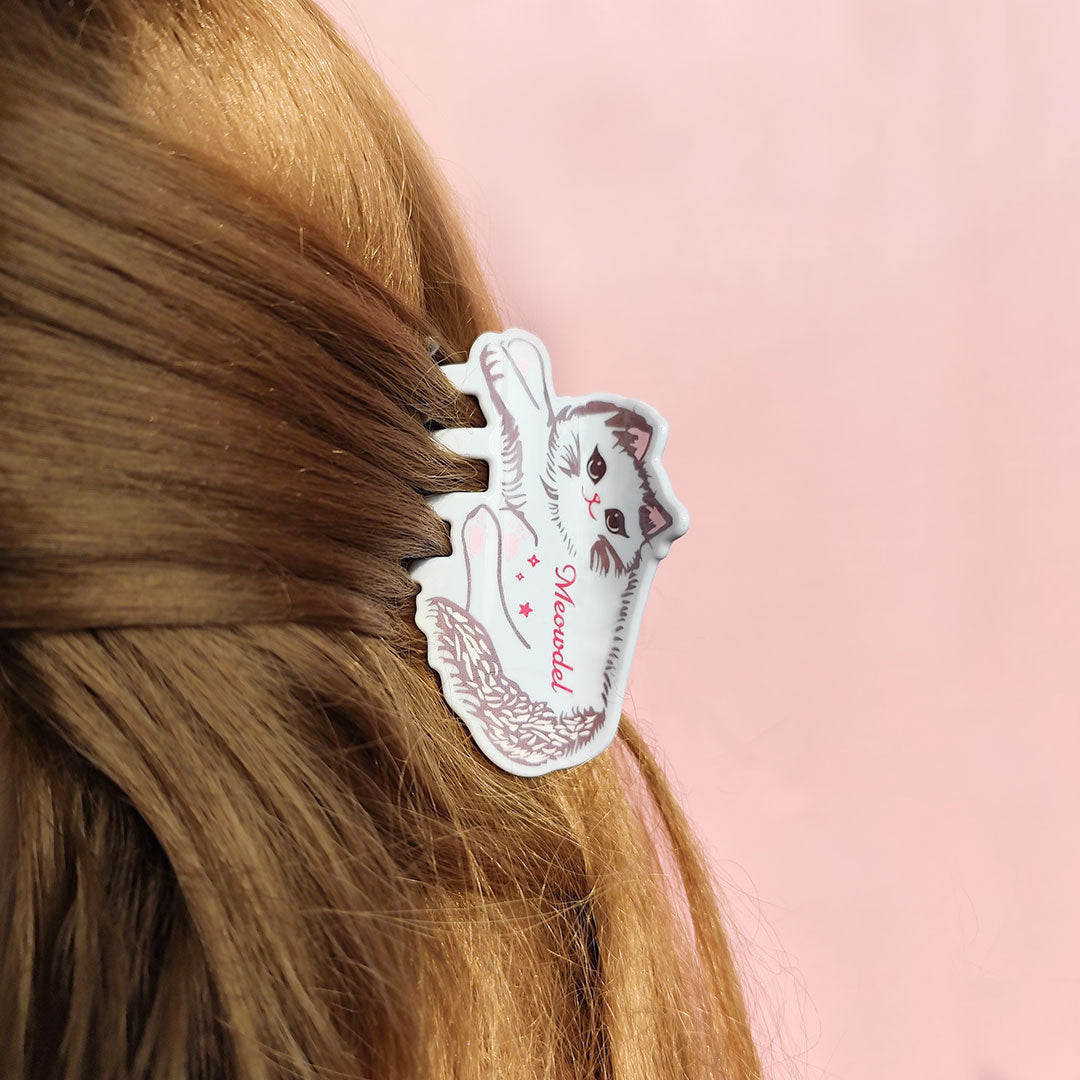 Baby Blue Meowdel Kitten Claw Clip