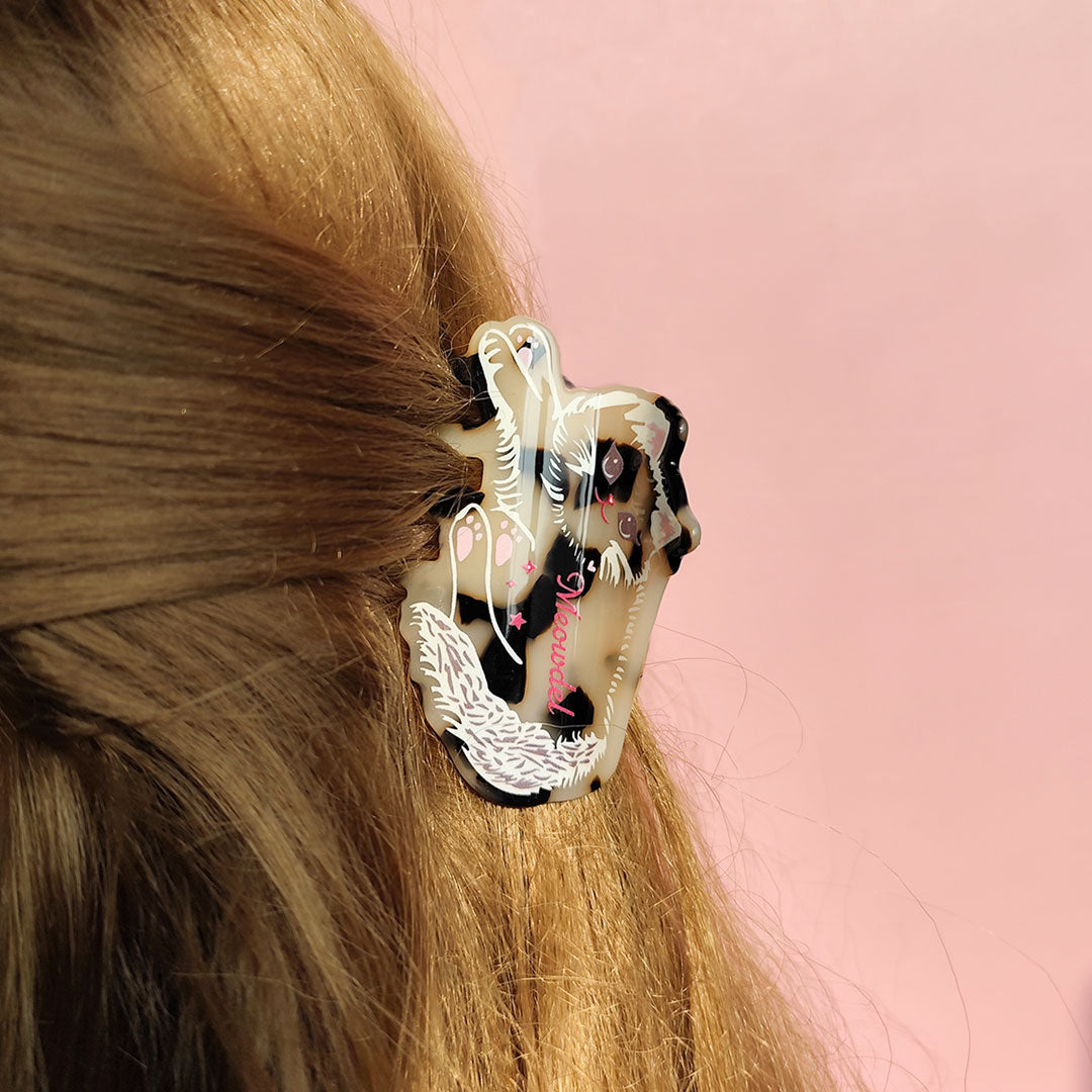 Tortoiseshell Meowdel Kitten Claw Clip