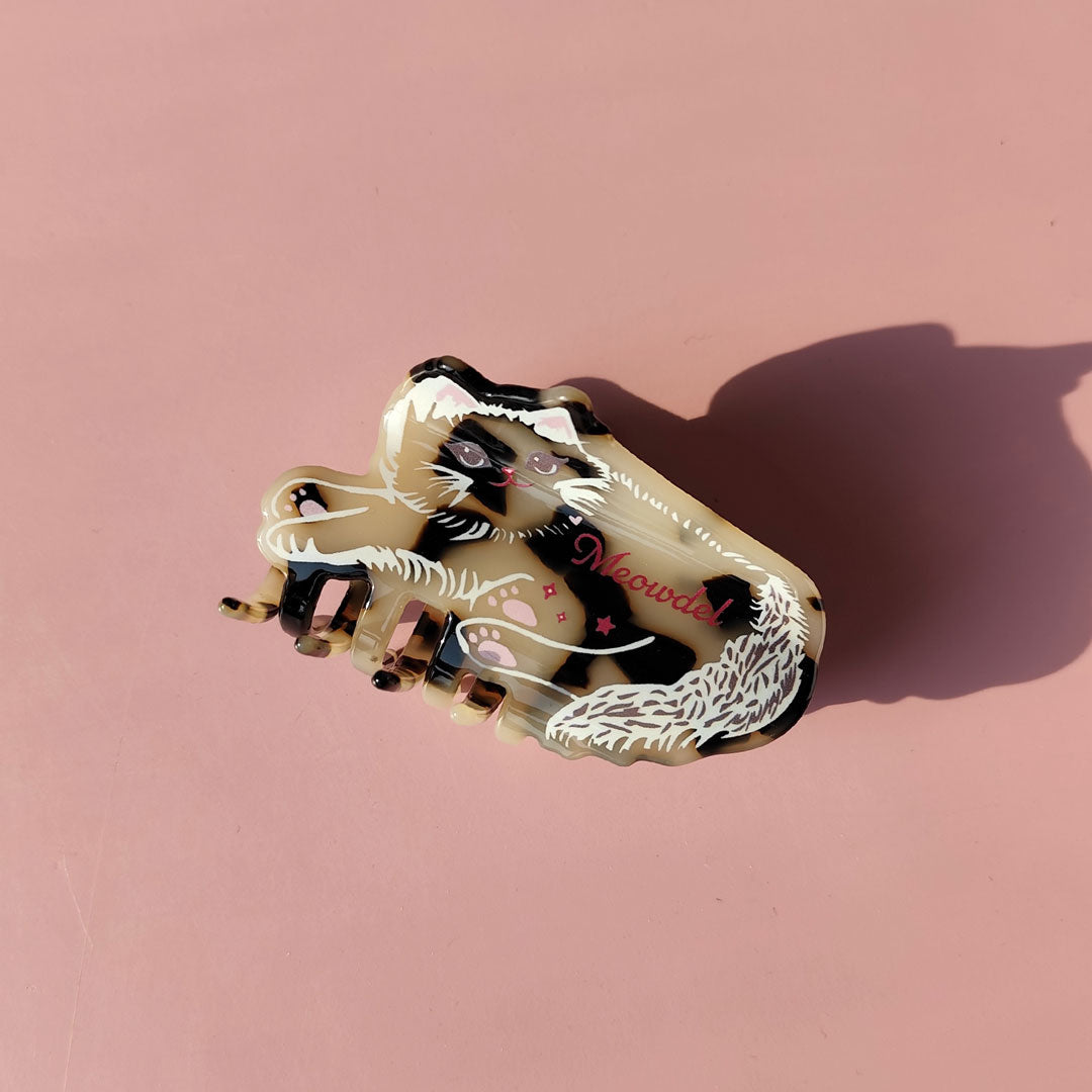 Tortoiseshell Meowdel Kitten Claw Clip