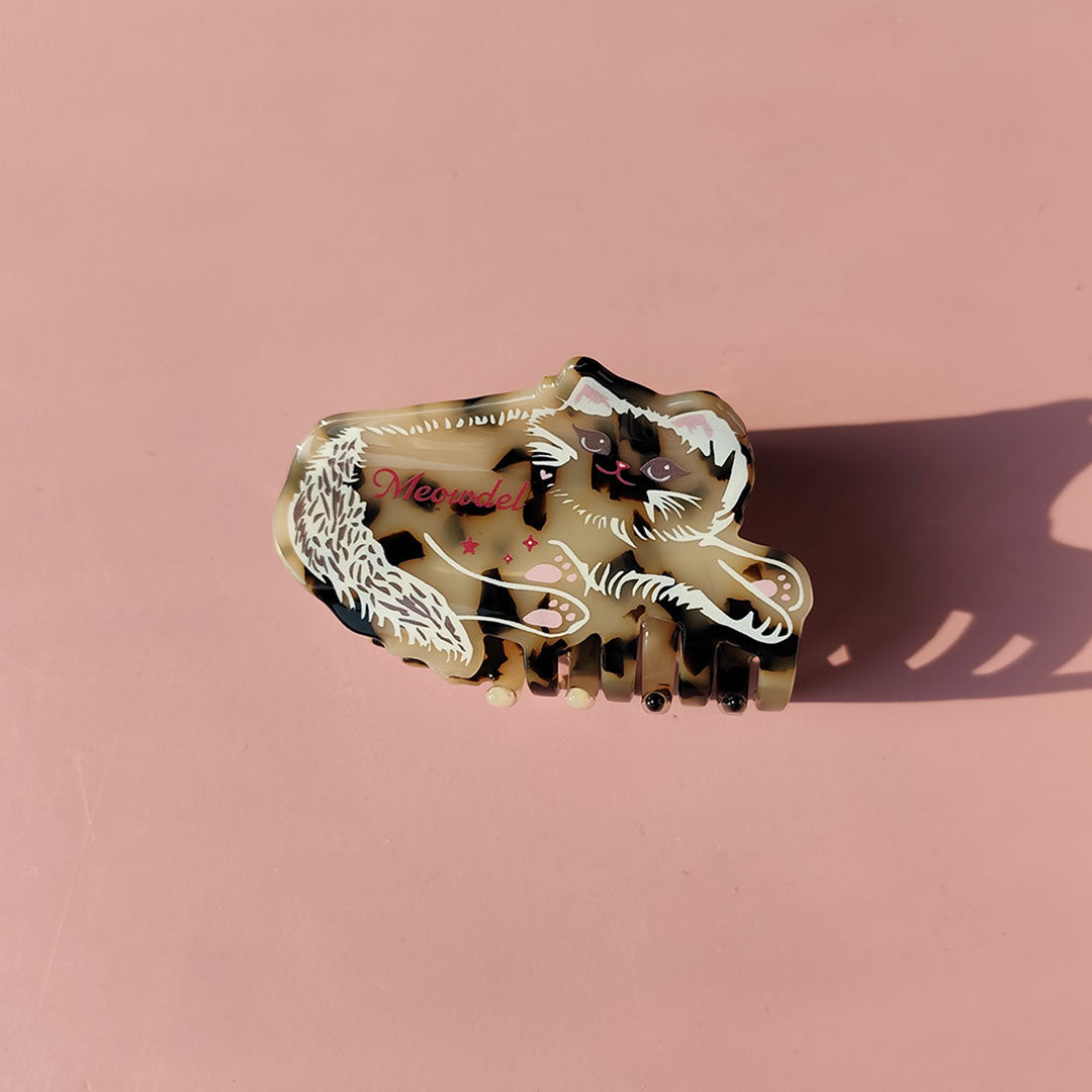 Tortoiseshell Meowdel Kitten Claw Clip